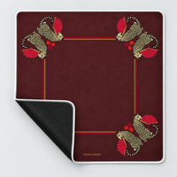 Crimson Leopard Mahjong Mat - Image 1