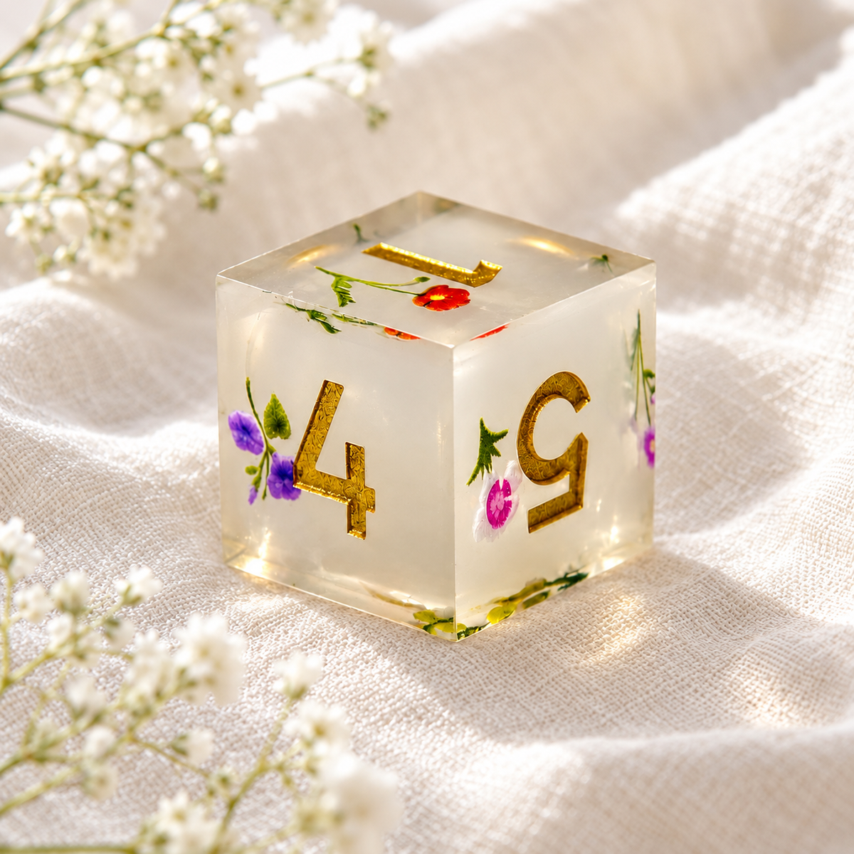 Floral Resin Mahjong Dice Set - Image 3