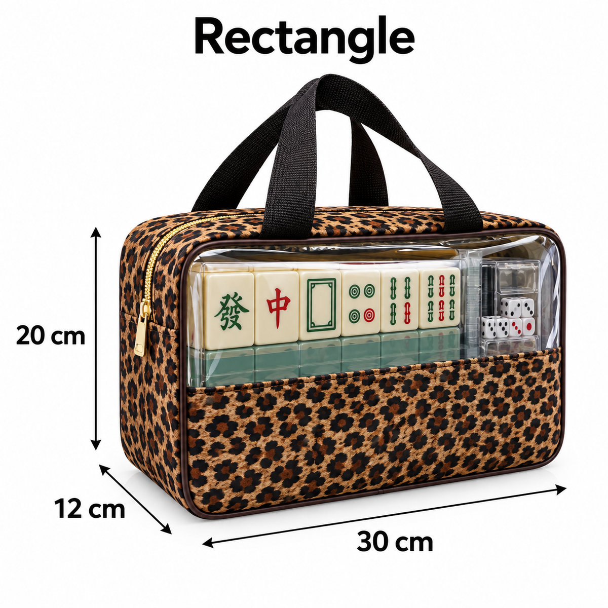 Leopard Print Quilted Mahjong Tile Bag - Image 2