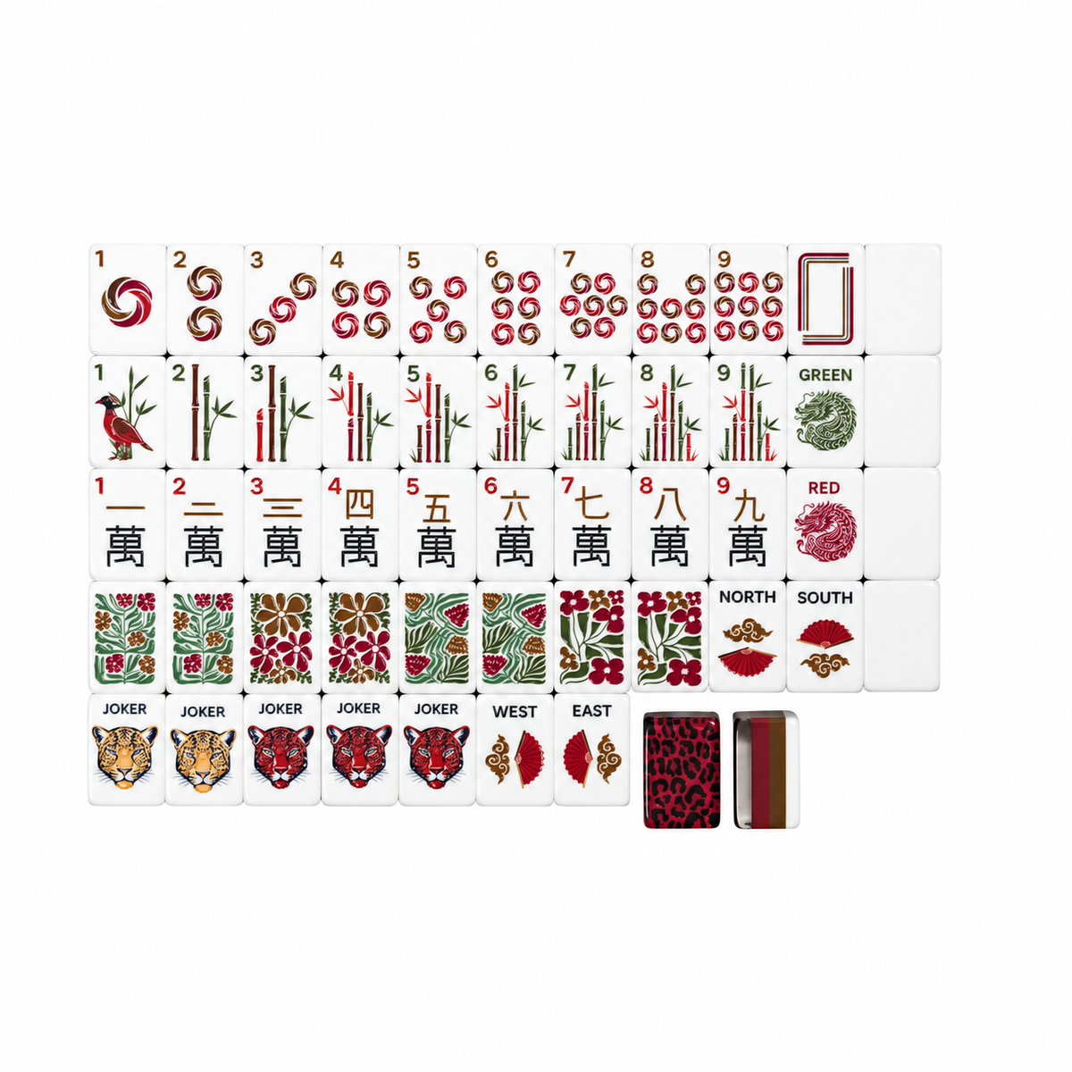 Crimson Leopard Mahjong Set - Image 3