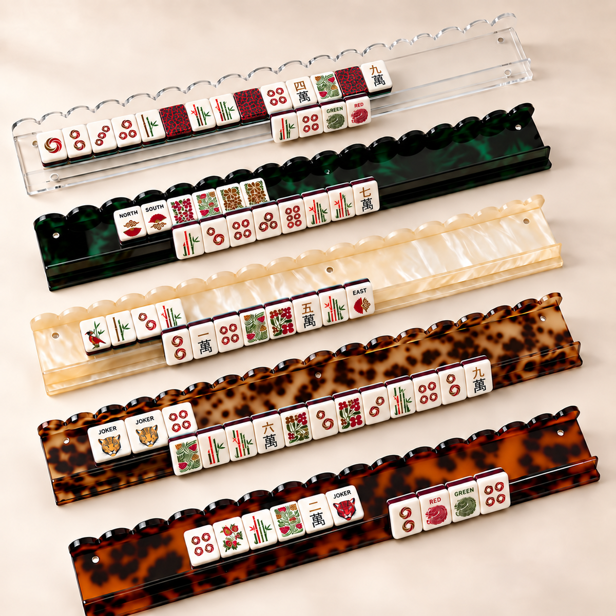 Leopard Print Mahjong Racks Set of 4 - Image 3