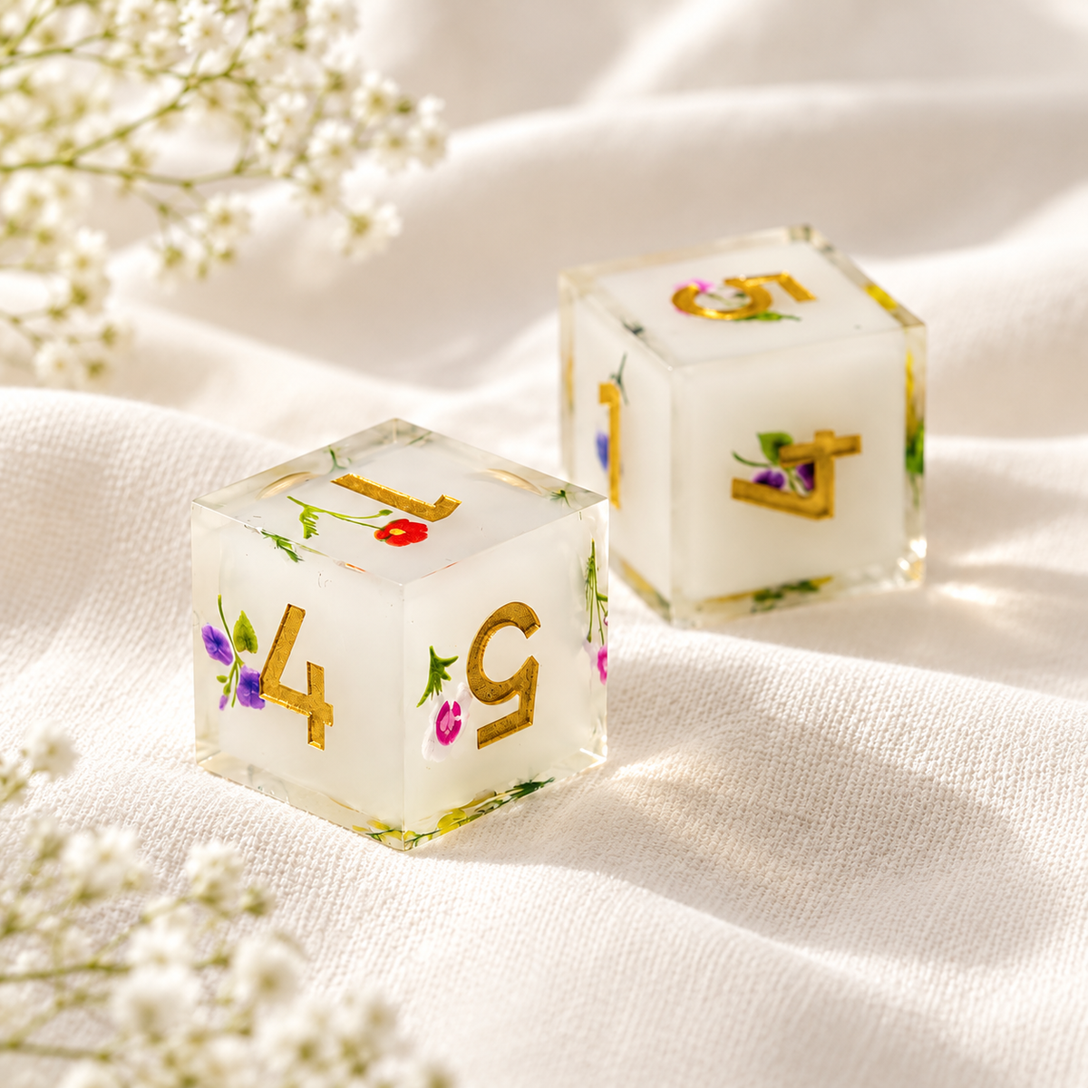 Floral Resin Mahjong Dice Set - Image 6