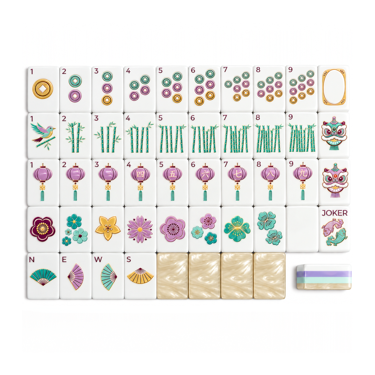 Lantern Blossom Mahjong Set - Image 5