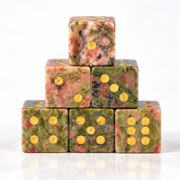 Handcrafted Natural Gemstone Mahjong Dice Set - Image 17