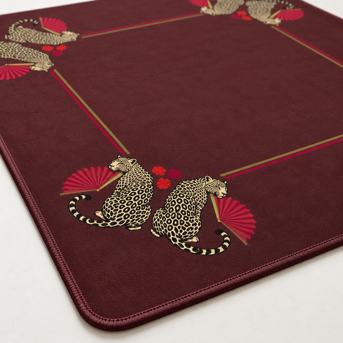Crimson Leopard Mahjong Mat - Image 3