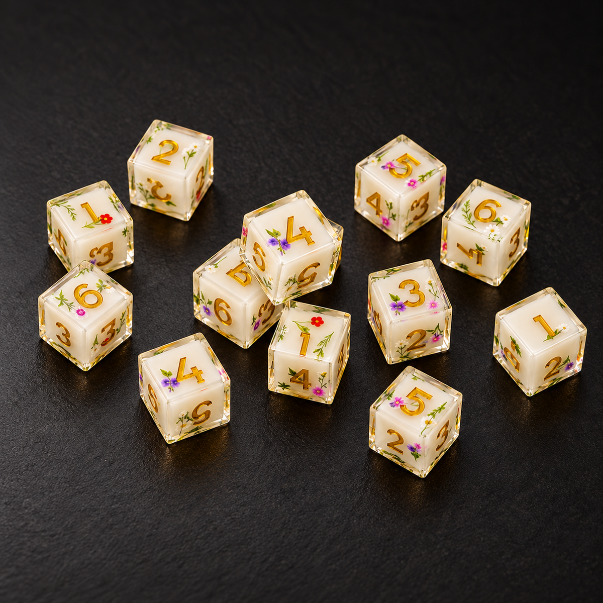 Floral Resin Mahjong Dice Set - Image 7