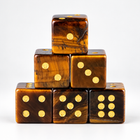 Handcrafted Natural Gemstone Mahjong Dice Set